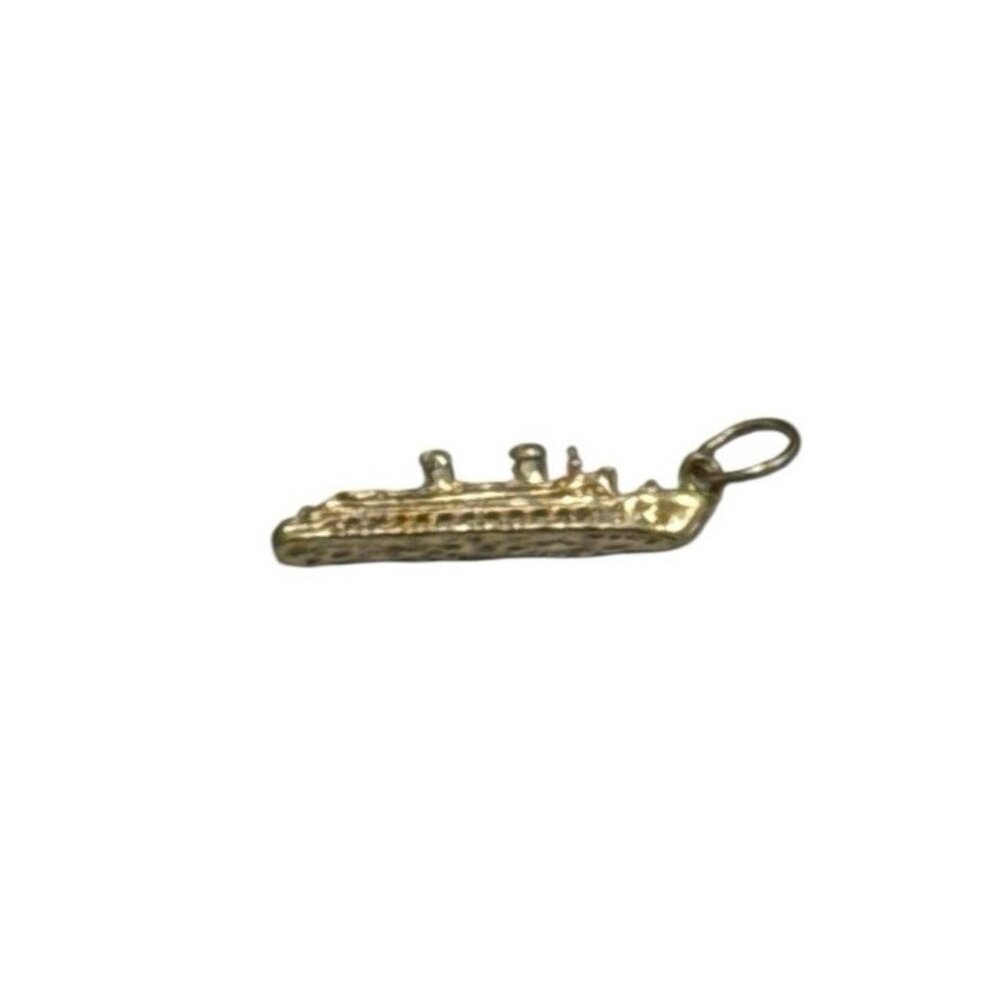 Cruise Ship Boat Charm Necklace Gold Color Pendant No Chain New